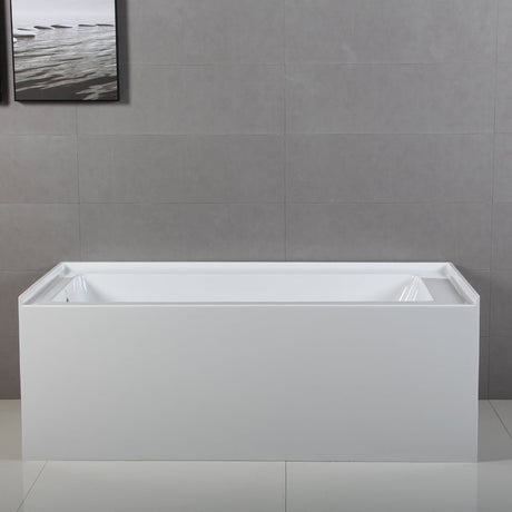 Acrylic Alcove Bathtub in White - cUPC/UPC Certified - BUILDMYPLACE