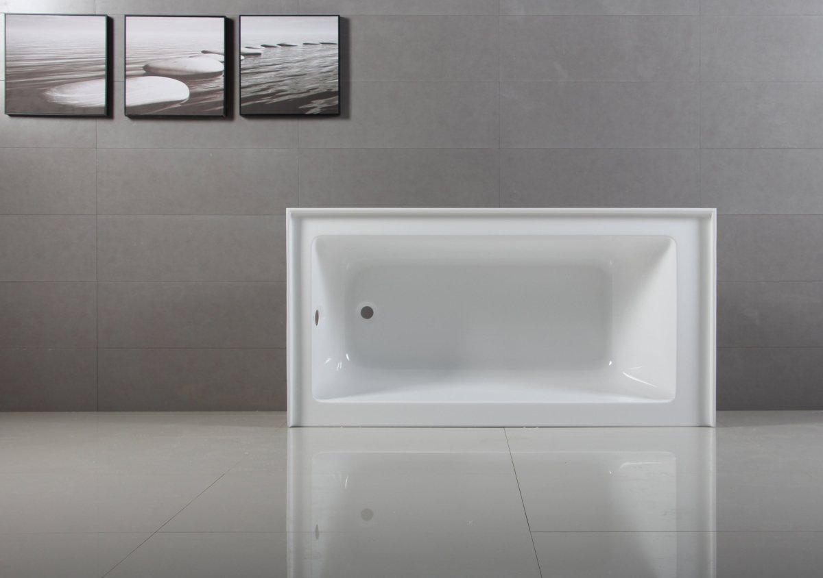 Acrylic Alcove Bathtub in White - cUPC/UPC Certified - BUILDMYPLACE