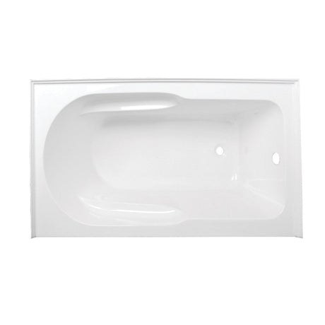 Acrylic Anti - Skid Alcove Bathtub in White - cUPC/UPC Certified - BUILDMYPLACE