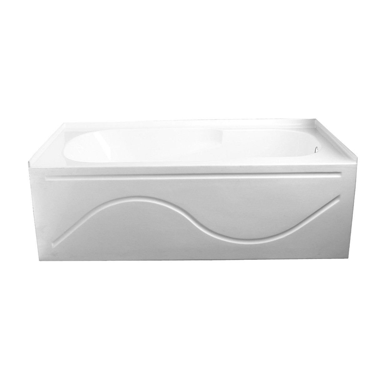 Acrylic Anti - Skid Alcove Bathtub in White - cUPC/UPC Certified - BUILDMYPLACE