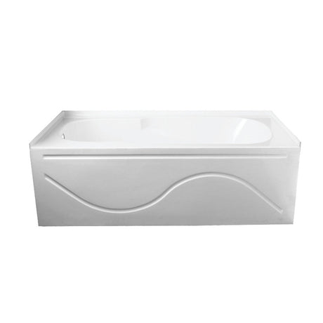 Acrylic Anti - Skid Alcove Bathtub in White - cUPC/UPC Certified - BUILDMYPLACE