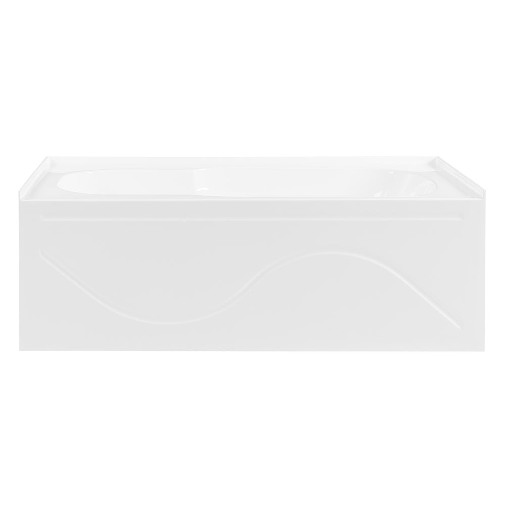 Acrylic Anti - Skid Alcove Bathtub in White - cUPC/UPC Certified - BUILDMYPLACE