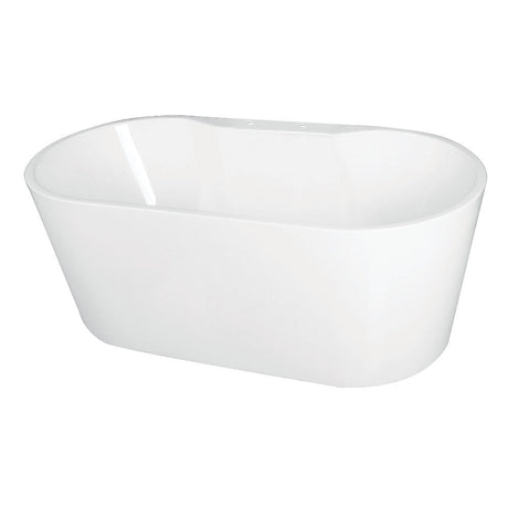 Acrylic Freestanding Tub with Deck for Faucet Installation, White - BUILDMYPLACE