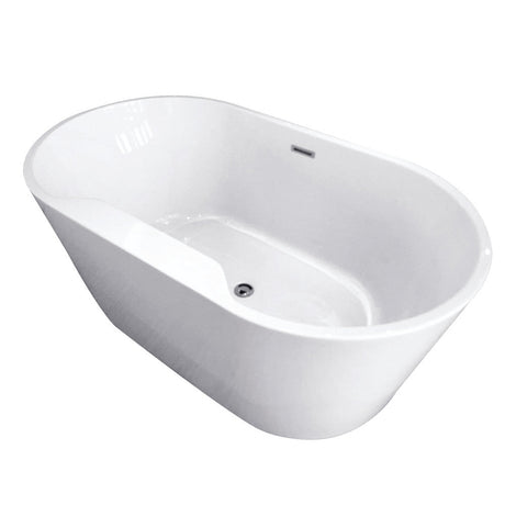 Acrylic Freestanding Tub with Drain, White - BUILDMYPLACE