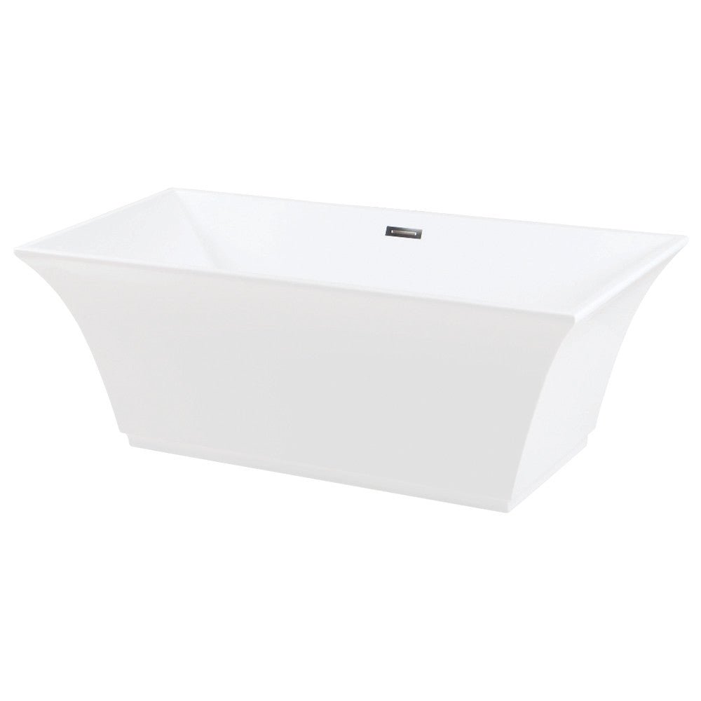 Acrylic Freestanding Tub with Drain, White - BUILDMYPLACE