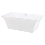 Acrylic Freestanding Tub with Drain, White - BUILDMYPLACE