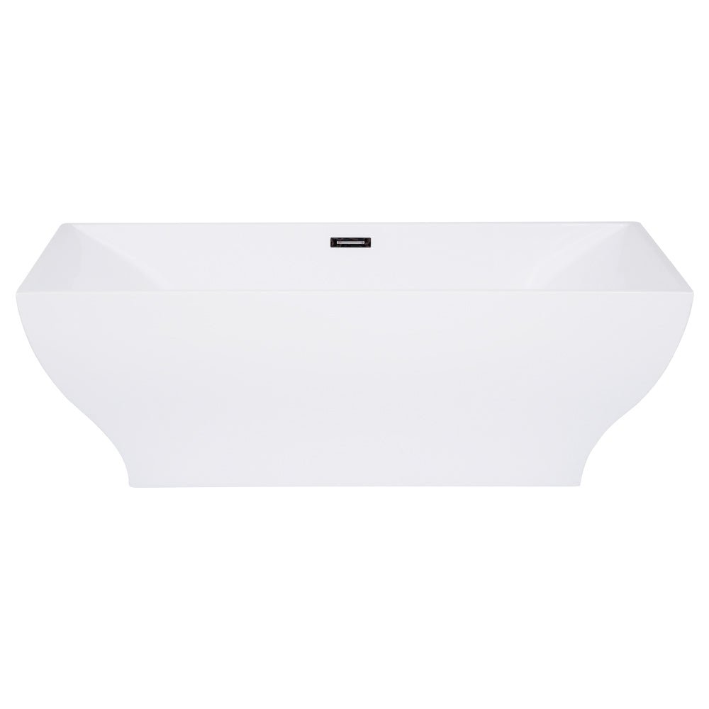 Acrylic Freestanding Tub with Drain, White - BUILDMYPLACE