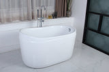 Acrylic Freestanding Tub with Drain, White - BUILDMYPLACE