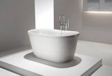 Acrylic Freestanding Tub with Drain, White - BUILDMYPLACE