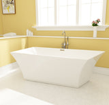 Acrylic Freestanding Tub with Drain, White - BUILDMYPLACE