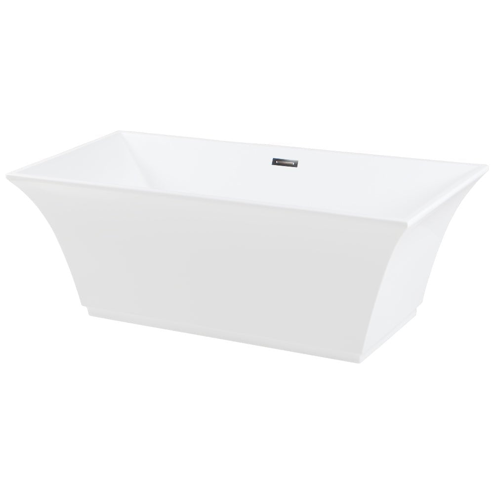 Acrylic Freestanding Tub with Drain, White - BUILDMYPLACE