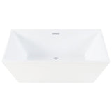 Acrylic Freestanding Tub with Drain, White - BUILDMYPLACE