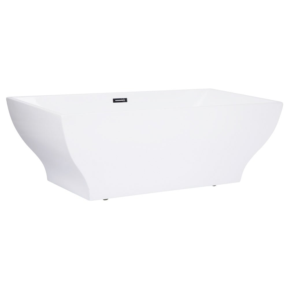 Acrylic Freestanding Tub with Drain, White - BUILDMYPLACE