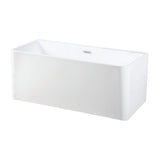 Acrylic Freestanding Tub with Drain, White - BUILDMYPLACE