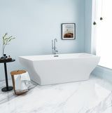 Acrylic Freestanding Tub with Drain, White - BUILDMYPLACE