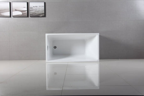 Acrylic Freestanding Tub with Drain, White - BUILDMYPLACE