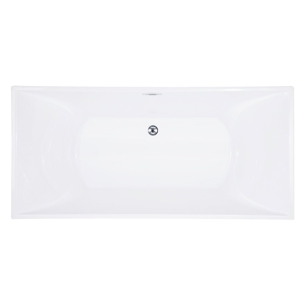 Acrylic Freestanding Tub with Drain, White - BUILDMYPLACE