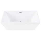 Acrylic Freestanding Tub with Drain, White - BUILDMYPLACE