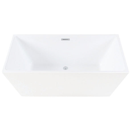 Acrylic Freestanding Tub with Drain, White - BUILDMYPLACE