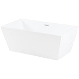 Acrylic Freestanding Tub with Drain, White - BUILDMYPLACE