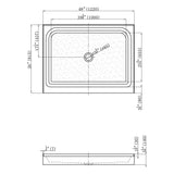 Acrylic Shower Pan Center Drain - Single Threshold - Resin and Fiberglass - 48 X36 X 5.5 - BUILDMYPLACE