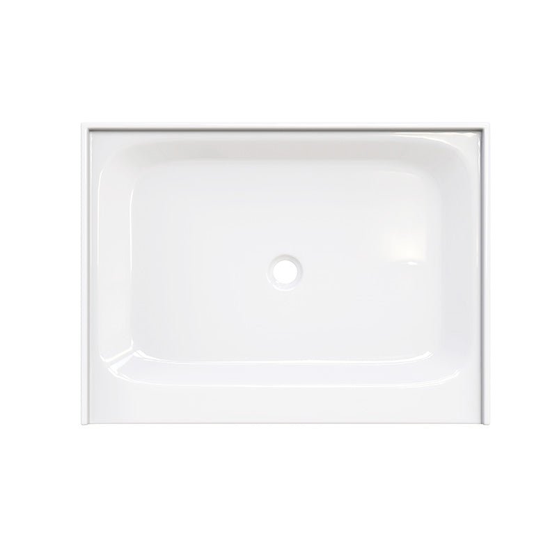 Acrylic Shower Pan Center Drain - Single Threshold - Resin and Fiberglass - 48 X36 X 5.5 - BUILDMYPLACE