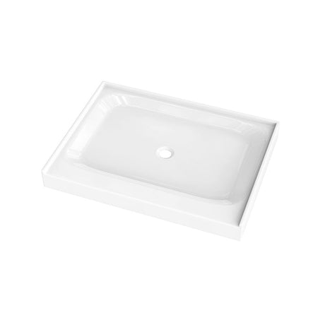 Acrylic Shower Pan Center Drain - Single Threshold - Resin and Fiberglass - 48 X36 X 5.5 - BUILDMYPLACE