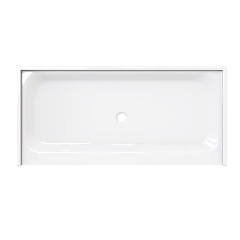 Acrylic Shower Pan Center Drain - Single Threshold - Resin and fiberglass - 72 X 34 X 5.5 - BUILDMYPLACE