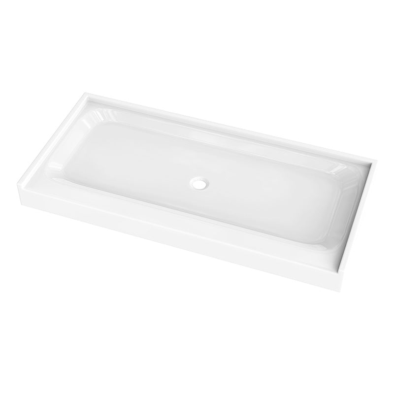 Acrylic Shower Pan Center Drain - Single Threshold - Resin and fiberglass - 72 X 34 X 5.5 - BUILDMYPLACE