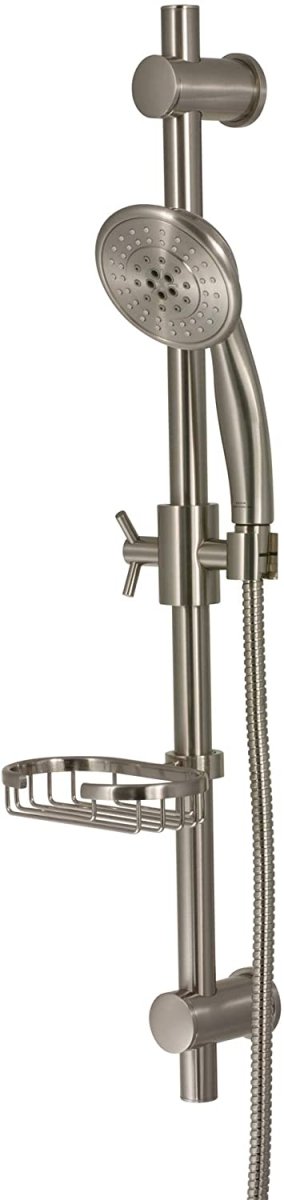 Adjustable Slide Bar Shower Panel Accessory - 28 X 6 X 7 - Brushed Nickel - BUILDMYPLACE