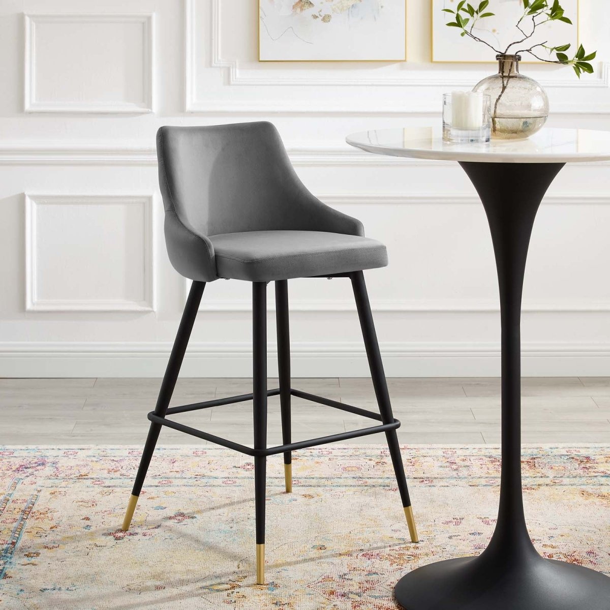 Adorn Performance Velvet Bar Stool - BUILDMYPLACE