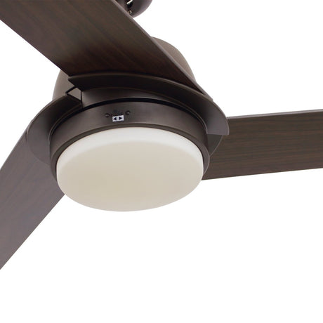 Aeryn 52" In. Oil Rubbed Bronze/Walnut 3 Blade Smart Ceiling Fan with LED Light Kit Works with Wall Switch - BUILDMYPLACE