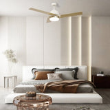 AERYN 52 inch 3 - Blade Best Smart Ceiling Fan with Wall Switch - White/Champagne - LEDMyPlace