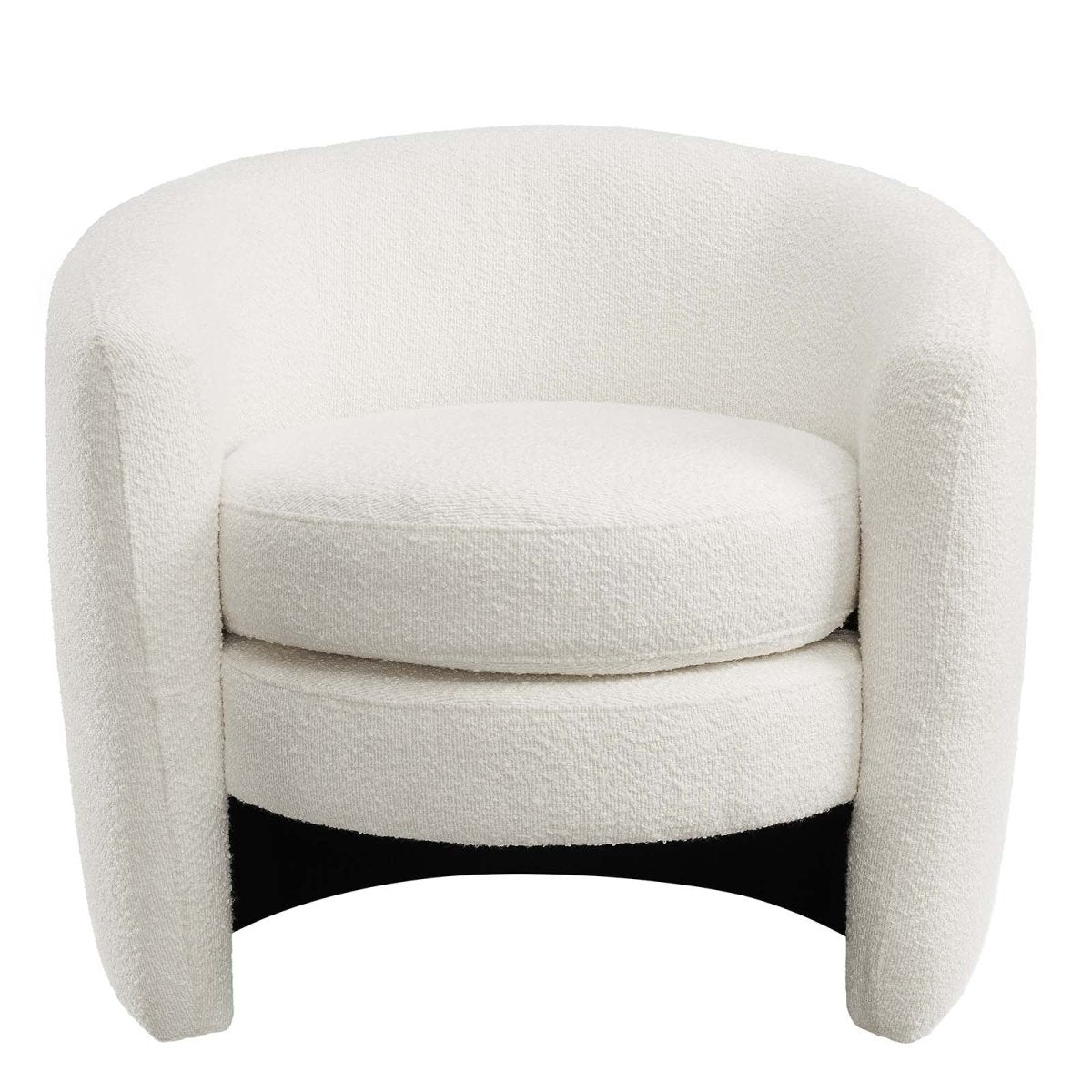 Affinity Upholstered Boucle Fabric Curved Back Armchair - BUILDMYPLACE