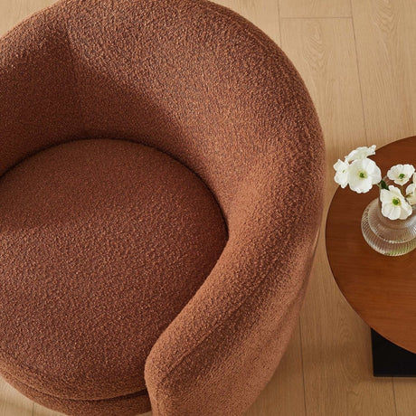 Affinity Upholstered Boucle Fabric Curved Back Armchair - BUILDMYPLACE