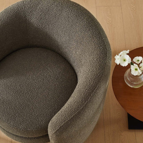 Affinity Upholstered Boucle Fabric Curved Back Armchair - BUILDMYPLACE