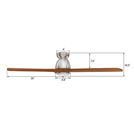 AKRON 52 inch 3 - Blade Flush Mount Smart Ceiling Fan with LED Light & Remote - LEDMyPlace