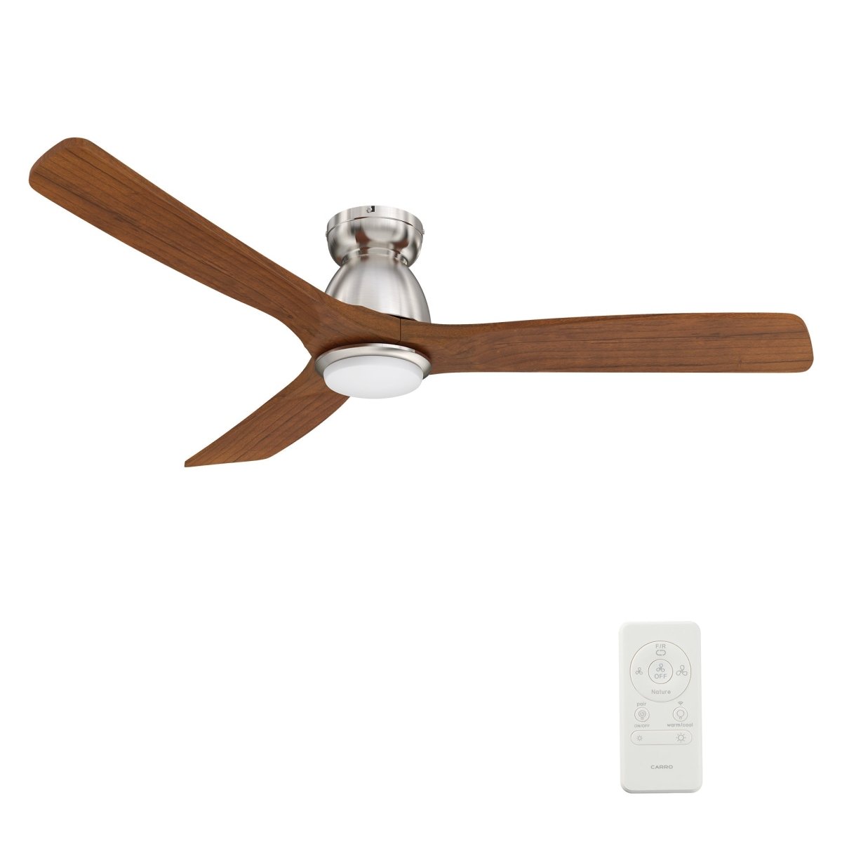 AKRON 52 inch 3 - Blade Flush Mount Smart Ceiling Fan with LED Light & Remote - LEDMyPlace
