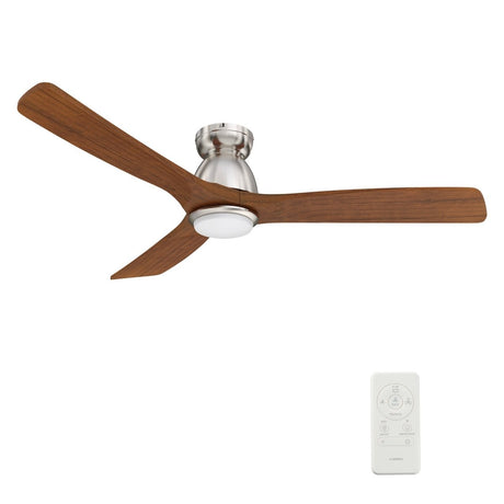 AKRON 52 inch 3 - Blade Flush Mount Smart Ceiling Fan with LED Light & Remote - LEDMyPlace