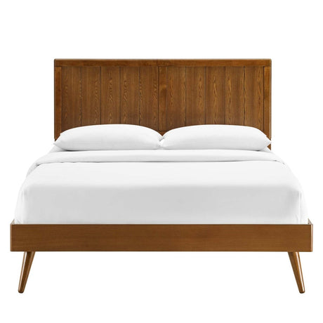 Alana Full Wood Platform Bed With Splayed Legs - BUILDMYPLACE