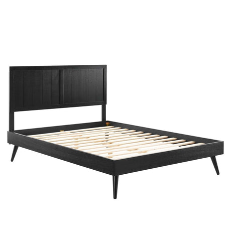 Alana King Wood Platform Bed With Splayed Legs - BUILDMYPLACE