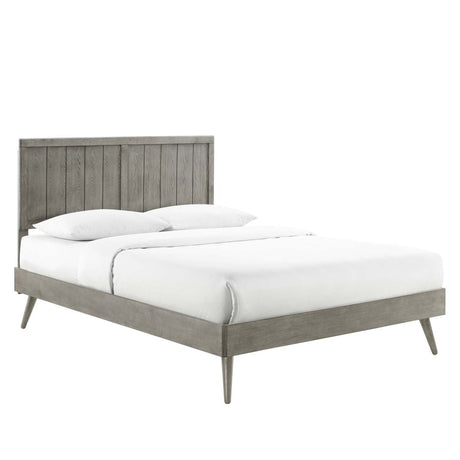 Alana King Wood Platform Bed With Splayed Legs - BUILDMYPLACE