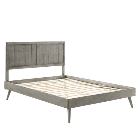 Alana King Wood Platform Bed With Splayed Legs - BUILDMYPLACE