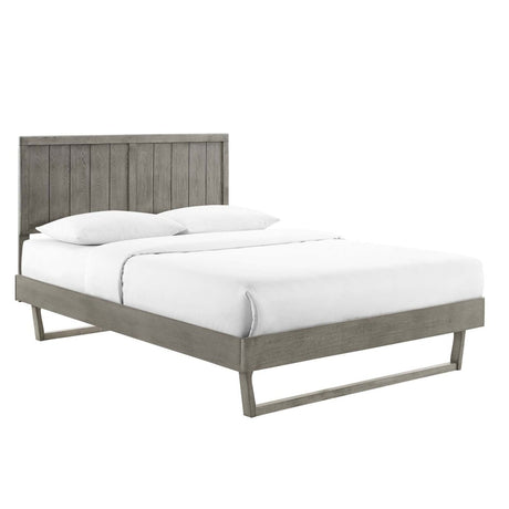 Alana Queen Wood Platform Bed With Angular Frame - BUILDMYPLACE
