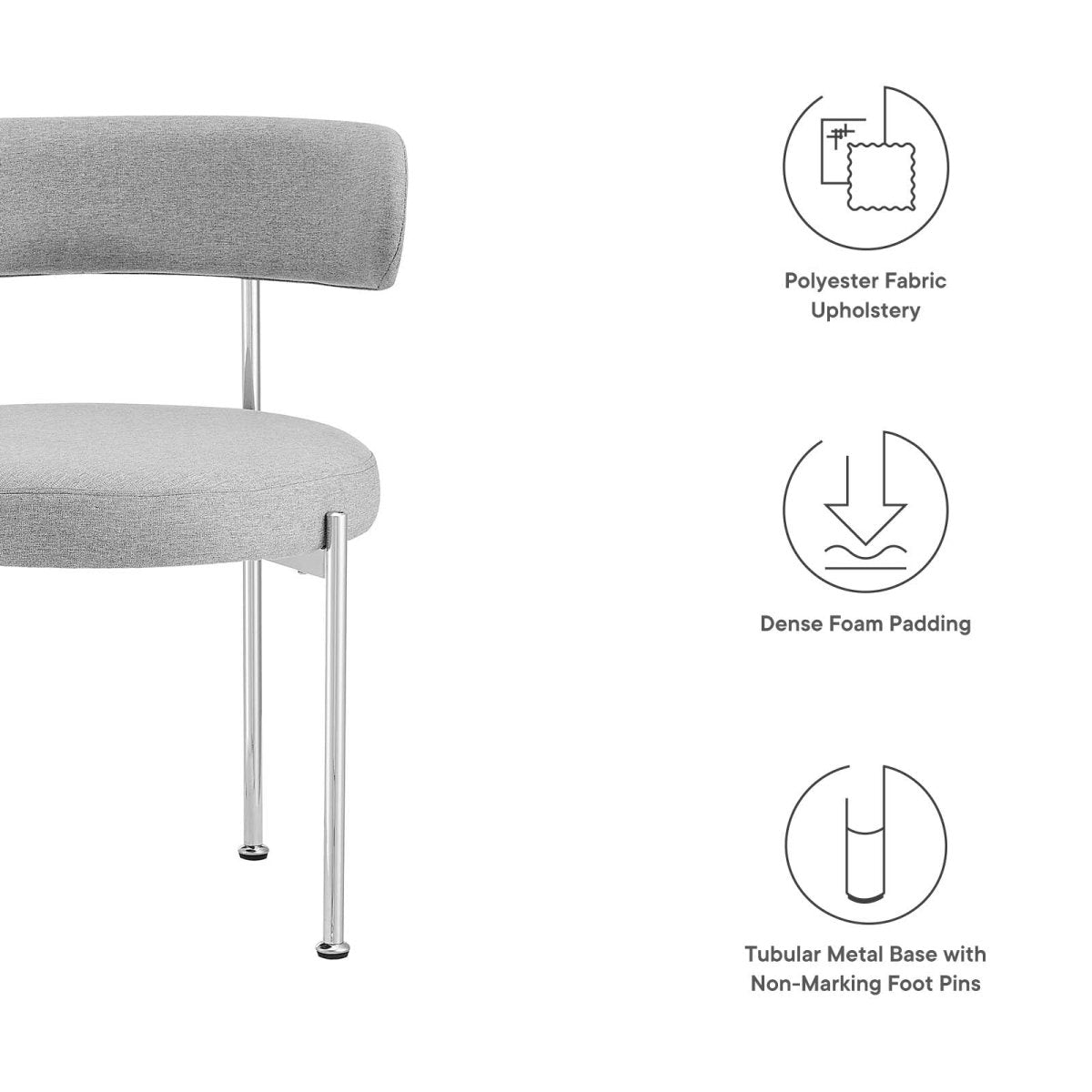 Albie Fabric Dining Chairs - Set of 2 - BUILDMYPLACE
