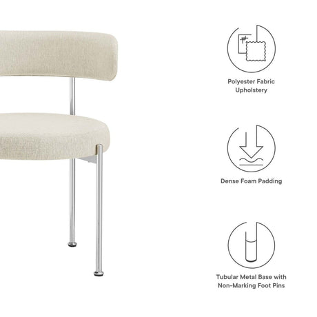 Albie Fabric Dining Chairs - Set of 2 - BUILDMYPLACE