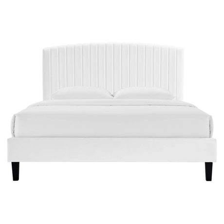 Alessi Performance Velvet Full Platform Bed - BUILDMYPLACE