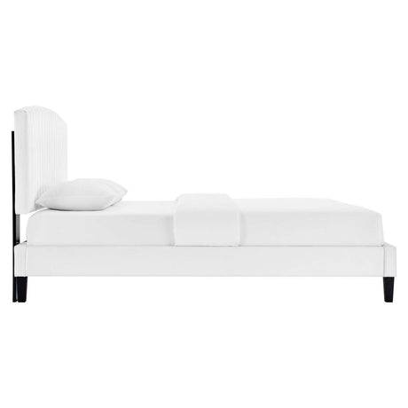 Alessi Performance Velvet Full Platform Bed - BUILDMYPLACE