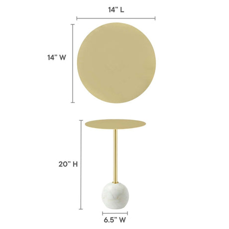Aliza Round White Marble Side Table - BUILDMYPLACE