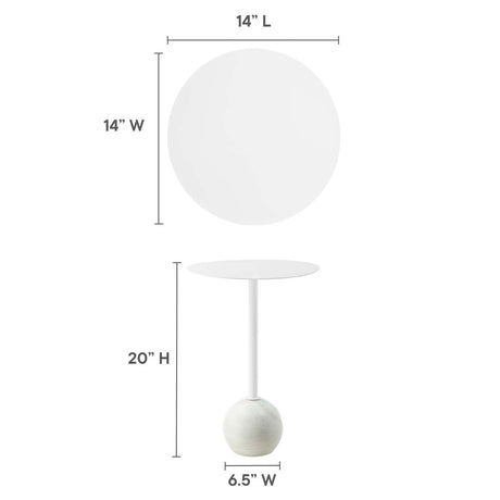 Aliza Round White Marble Side Table - BUILDMYPLACE